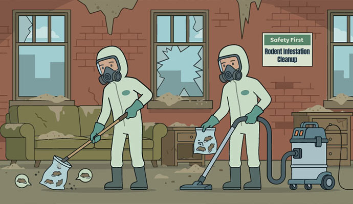 Rodent cleanup illustration