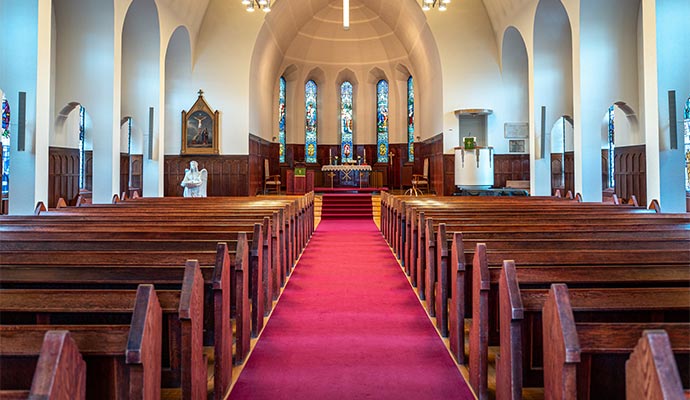 Clean carpet on church