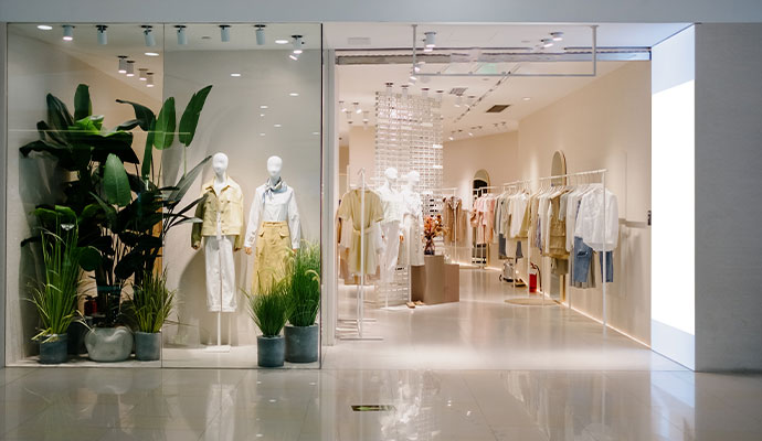 A modern retail clothing storefront
