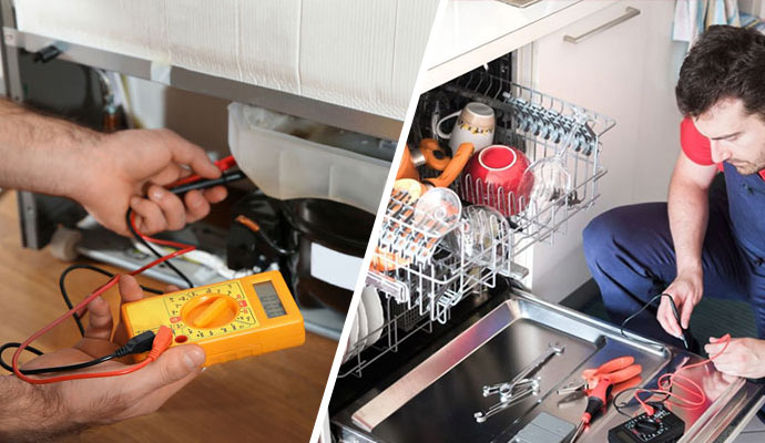 Collage of appliance maintenance services