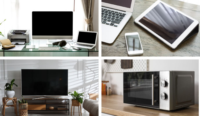 Collage of different electronic items