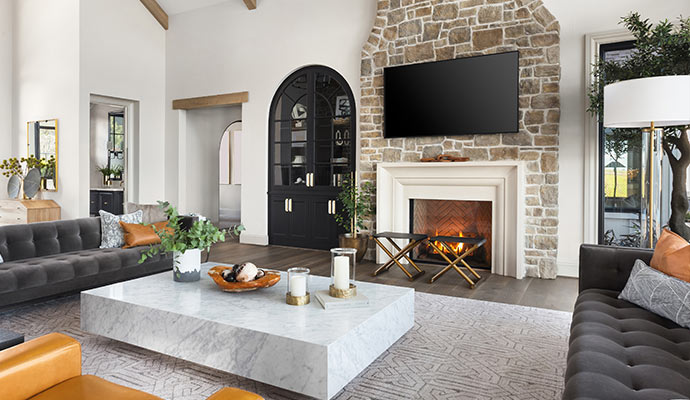 A clean beautiful living room