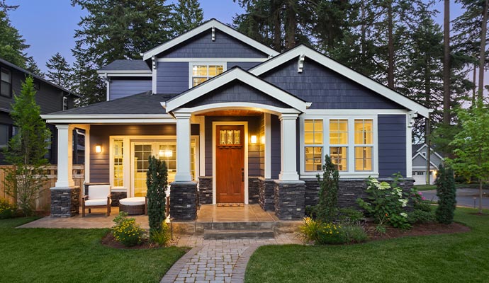 Front view of a single family house