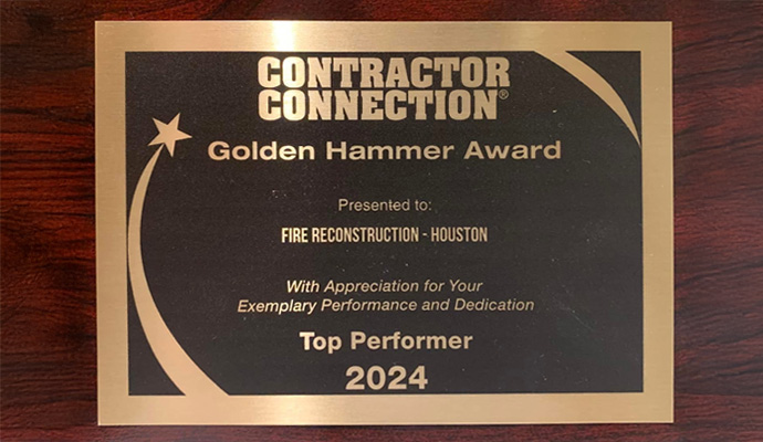Fire Reconstruction Inc. golden hammer award