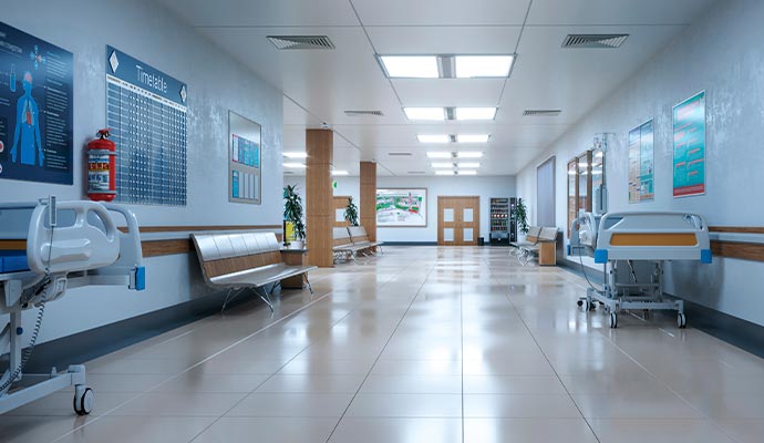 Clean hospital corridor