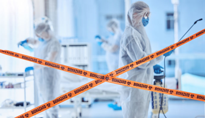 Expertise cleaning biohazard in a hospital