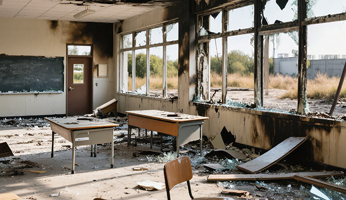 School damaged by fire