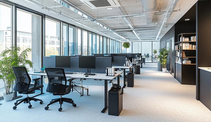 Interior view of a commercial office
