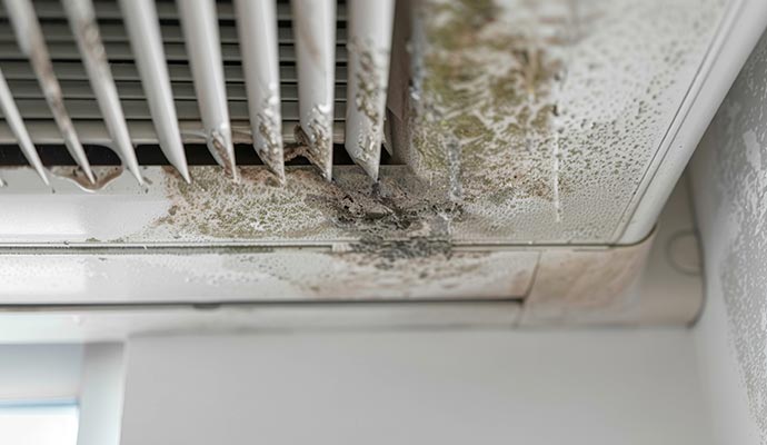 Visible mold on air vent corner and air vent cover