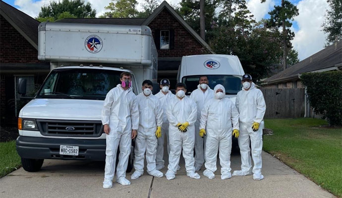 Biohazard cleanup service crew ready for biohazard cleanup service