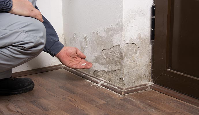 Water damage wall