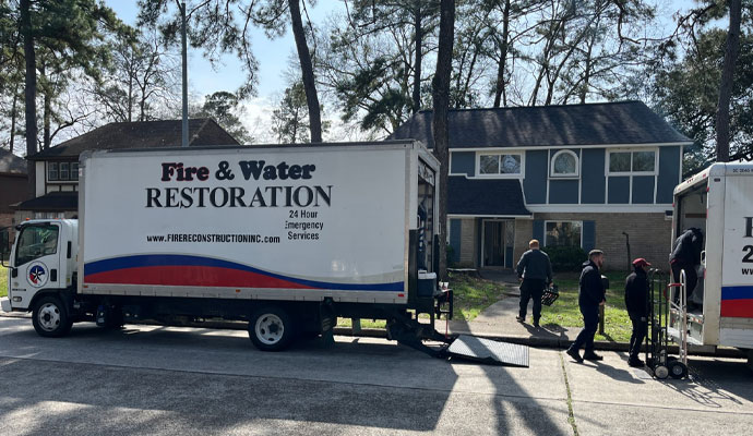 Service vehicle of Fire Reconstruction Inc.