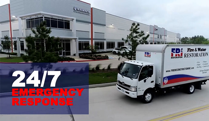 Service vehicle of Fire Reconstruction Inc.