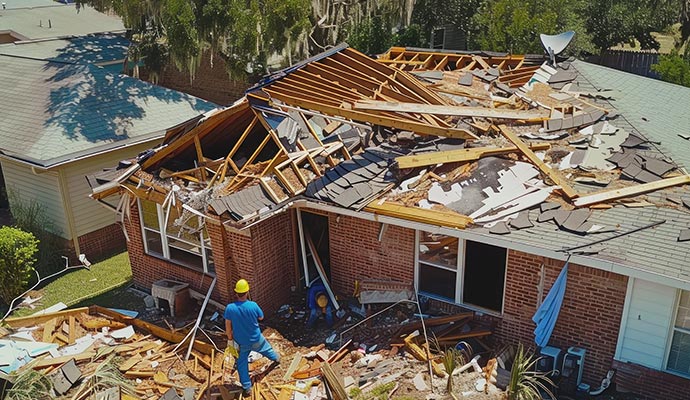 Disaster damaged house restoration service