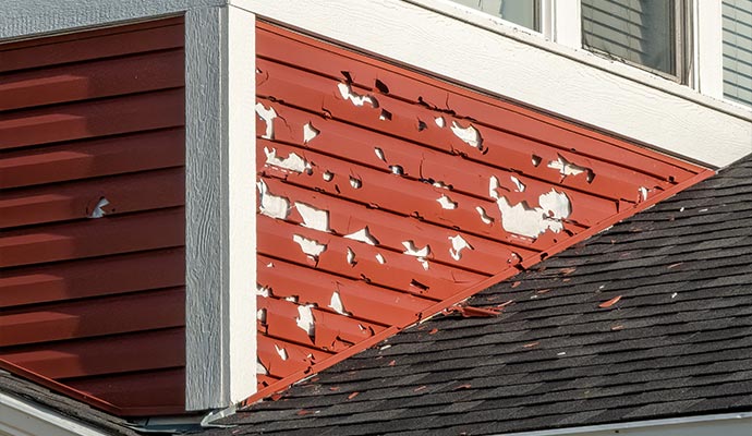 Hail damaged building sidings