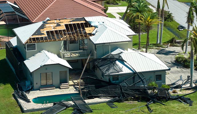 Hurricane damaged property