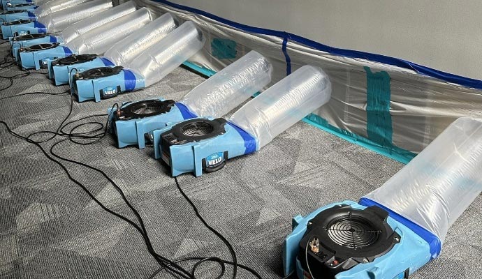 Professional water extraction service using equipment